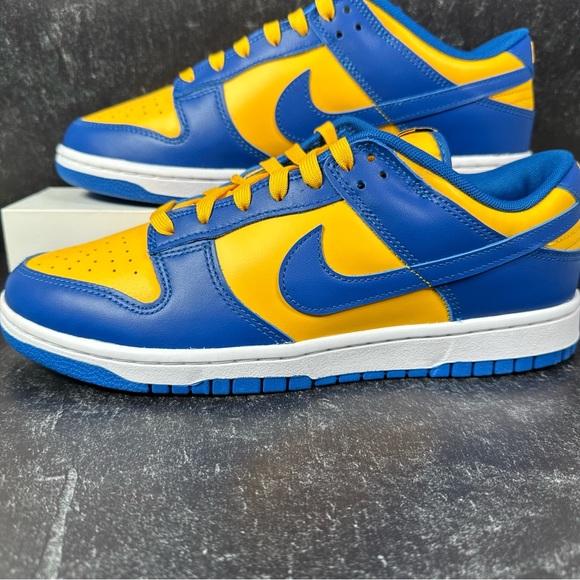 NIKE DUNK LOW RETRO UCLA MENS SHOES SIZE 9.5 BRUINS LOS ANGELES GOLD YELLOW BLUE - Picture 8 of 11